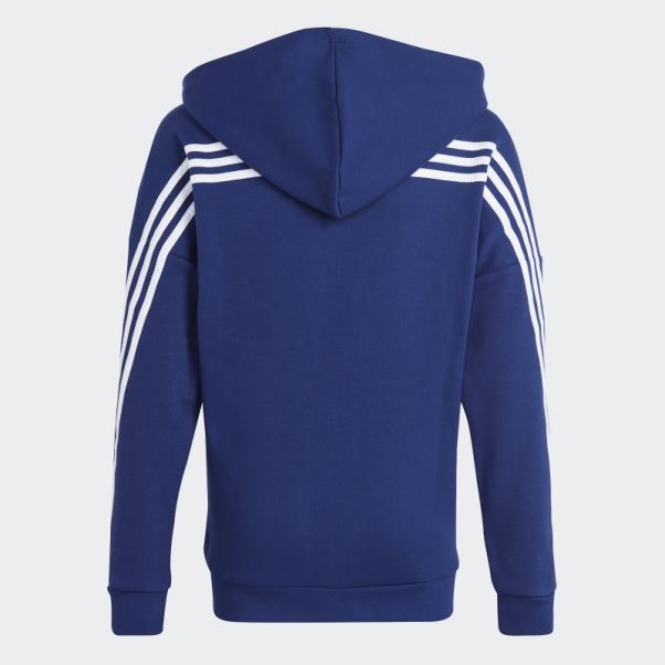 Haut De Survêtement à Capuche Zippé à 3 Bandes Adidas Future Icons Bleu Foncé