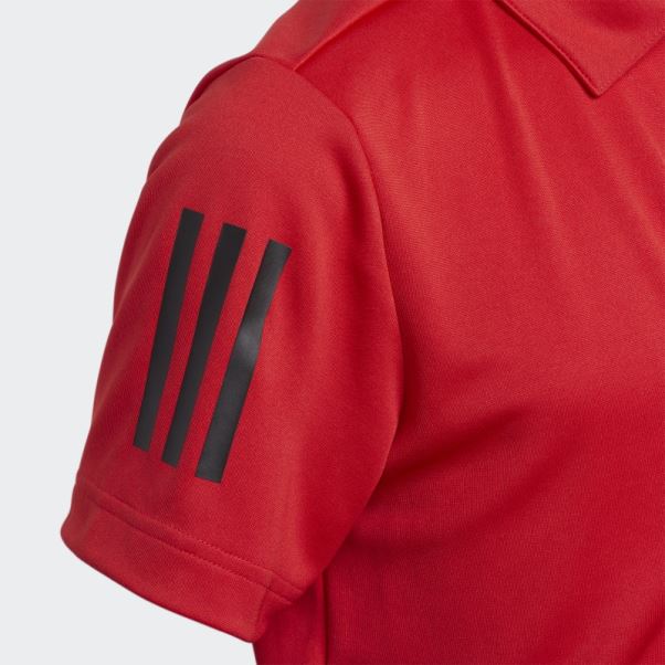 Polo 3 Bandes Adidas Rouge