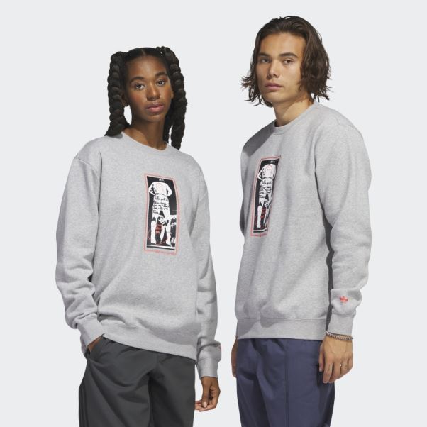 Sweat Ras Du Cou Graphique Shmoofoil Gris Moyen Adidas