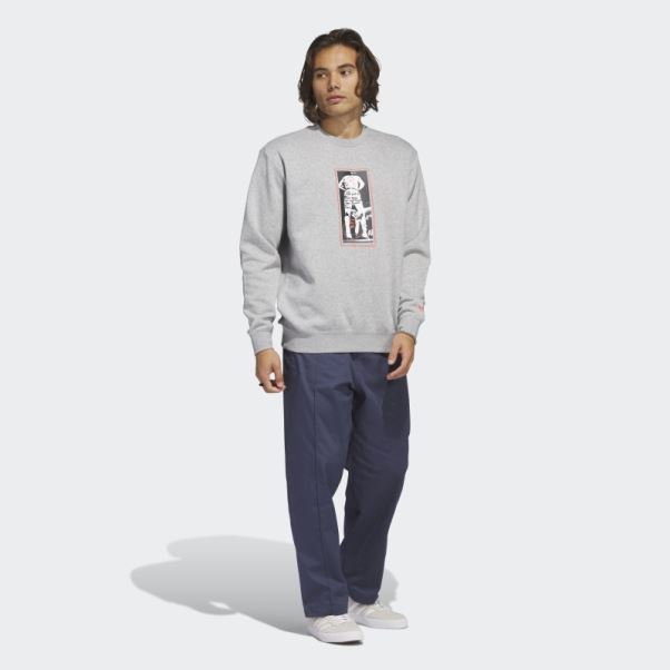 Sweat Ras Du Cou Graphique Shmoofoil Gris Moyen Adidas