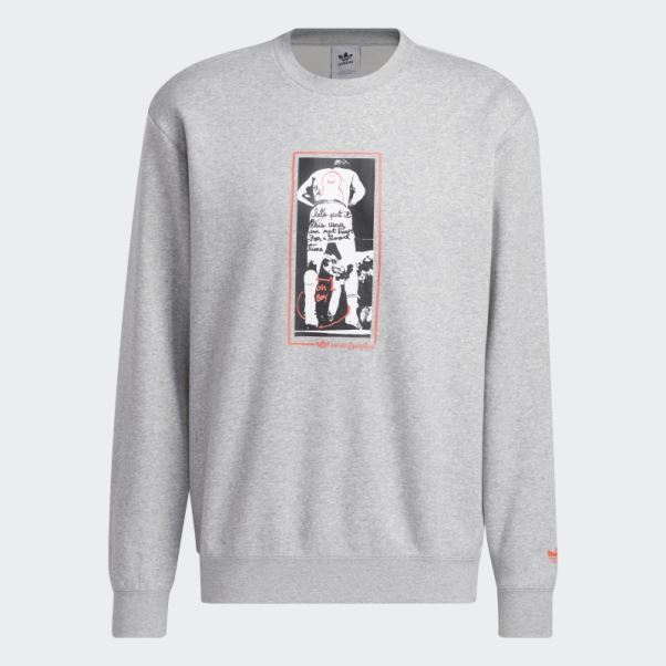 Sweat Ras Du Cou Graphique Shmoofoil Gris Moyen Adidas