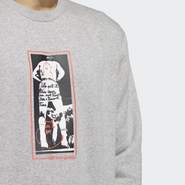 Sweat Ras Du Cou Graphique Shmoofoil Gris Moyen Adidas