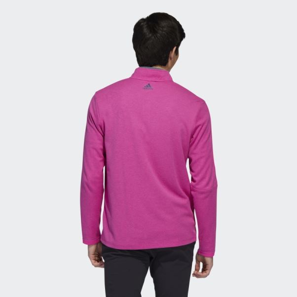 Pull Quart De Zip 3 Bandes Fuchsia Mel Adidas