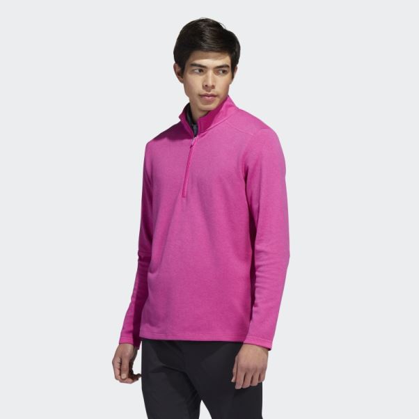 Pull Quart De Zip 3 Bandes Fuchsia Mel Adidas