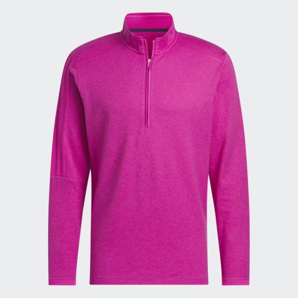 Pull Quart De Zip 3 Bandes Fuchsia Mel Adidas