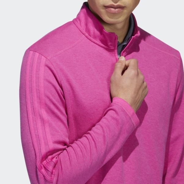 Pull Quart De Zip 3 Bandes Fuchsia Mel Adidas