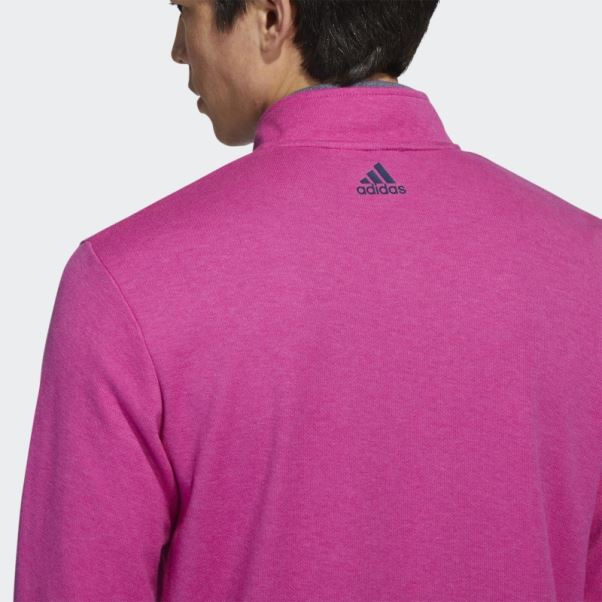 Pull Quart De Zip 3 Bandes Fuchsia Mel Adidas