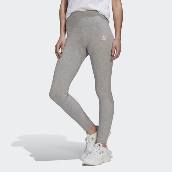 Legging Adicolor Essentials+ Côtelé 7/8 Gris Moyen Adidas