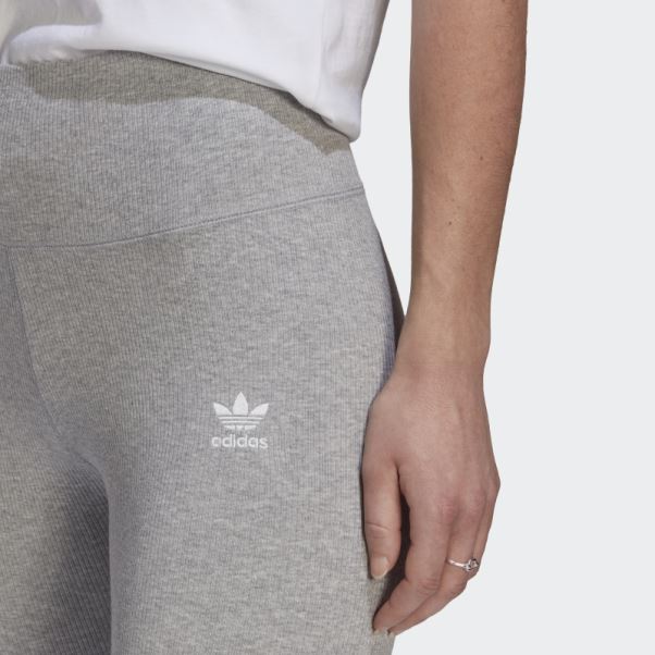 Legging Adicolor Essentials+ Côtelé 7/8 Gris Moyen Adidas