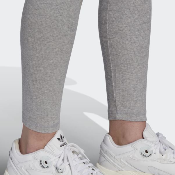 Legging Adicolor Essentials+ Côtelé 7/8 Gris Moyen Adidas