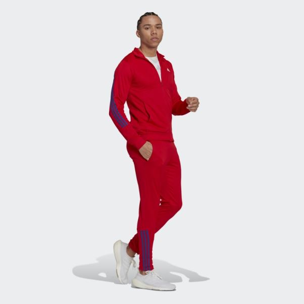 Survêtement Adidas Slim Zippé Rouge