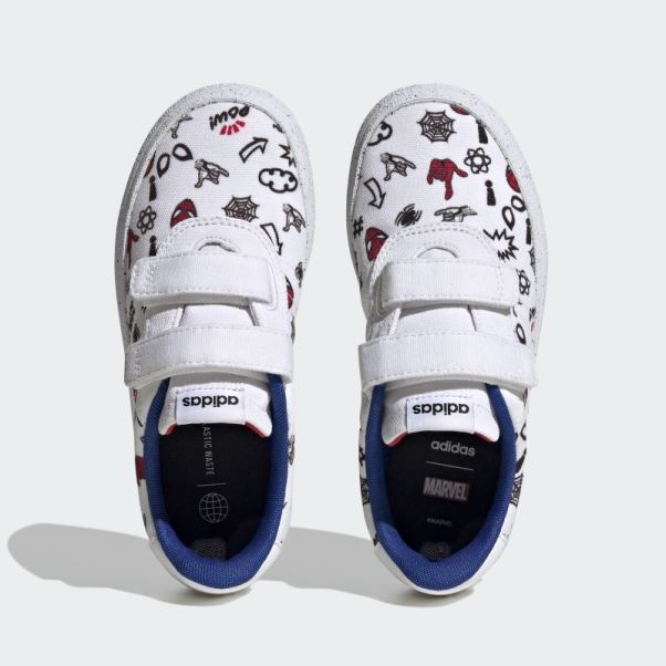 Adidas X Marvel Vulc Raid3r Spider-man Chaussures à Crochets Et Boucles Blanches Mode