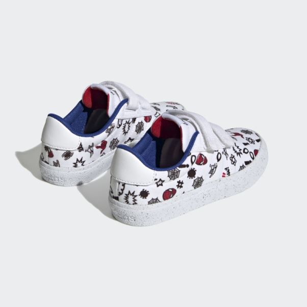 Adidas X Marvel Vulc Raid3r Spider-man Chaussures à Crochets Et Boucles Blanches Mode