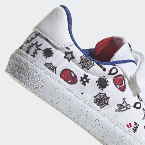 Adidas X Marvel Vulc Raid3r Spider-man Chaussures à Crochets Et Boucles Blanches Mode