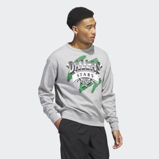 Sweat Gris Moyen Adidas Stars Vintage Crew