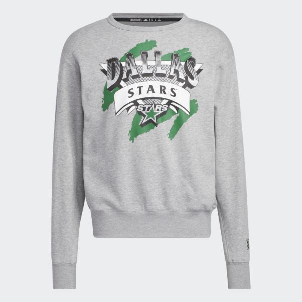 Sweat Gris Moyen Adidas Stars Vintage Crew