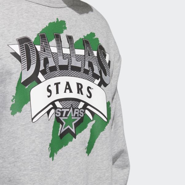 Sweat Gris Moyen Adidas Stars Vintage Crew