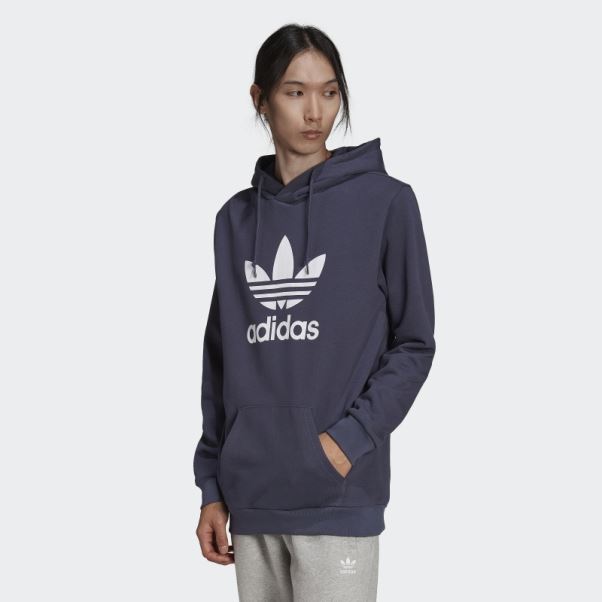 Sweat à Capuche Adidas Adicolor Classics Trèfle Bleu Marine
