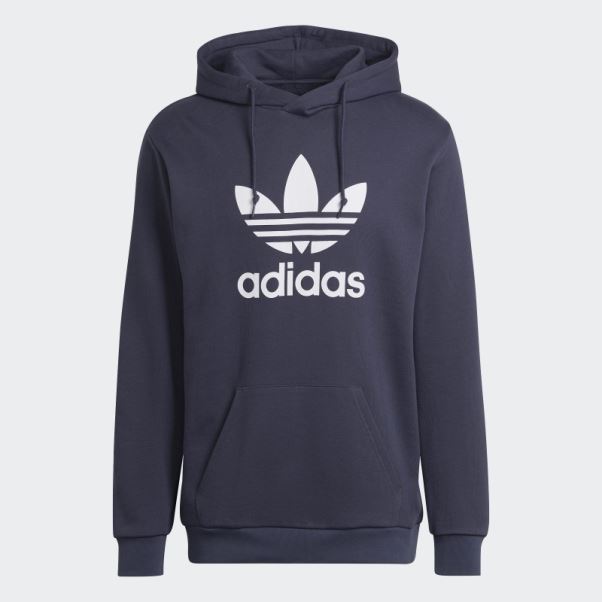 Sweat à Capuche Adidas Adicolor Classics Trèfle Bleu Marine