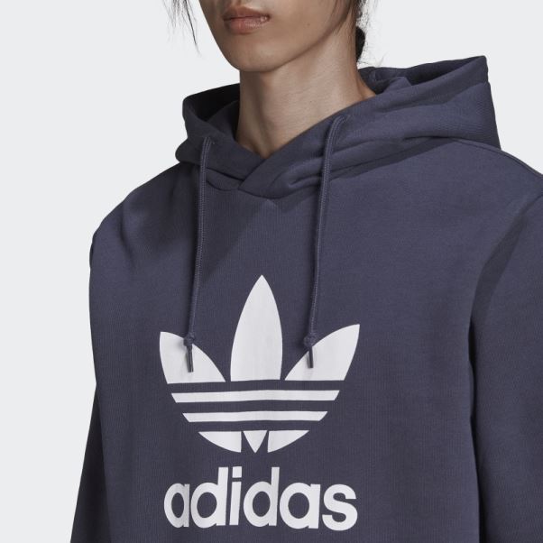 Sweat à Capuche Adidas Adicolor Classics Trèfle Bleu Marine