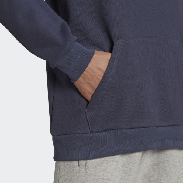 Sweat à Capuche Adidas Adicolor Classics Trèfle Bleu Marine