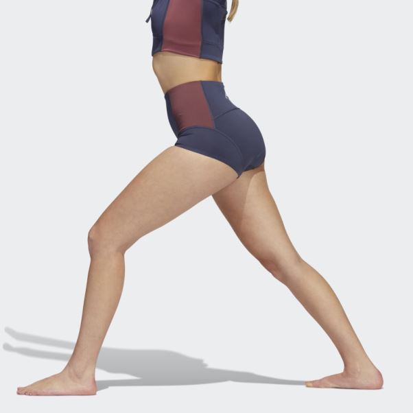 Short De Yoga Adidas Bleu Marine