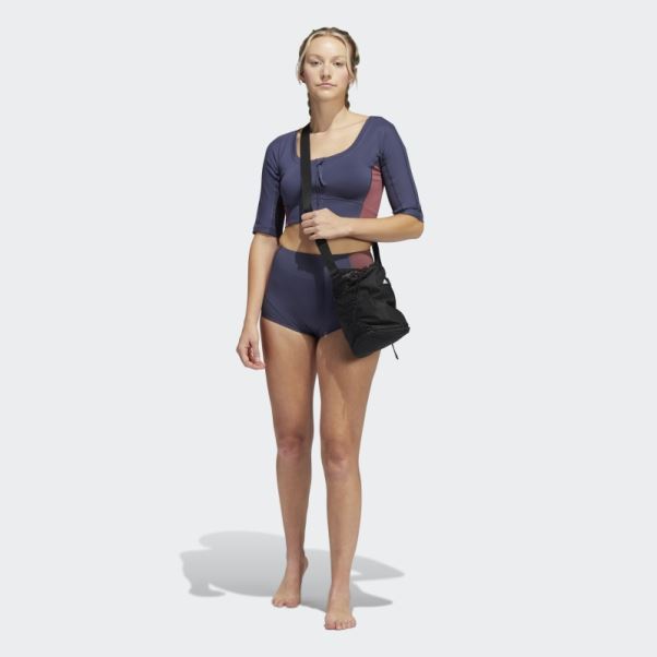Short De Yoga Adidas Bleu Marine