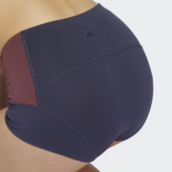 Short De Yoga Adidas Bleu Marine