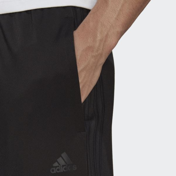 Pantalon De Survêtement Adidas Primegreen Essentials Warm-up Ourlet Ouvert 3 Bandes Noir
