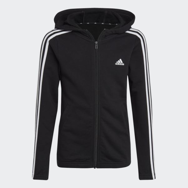 Sweat à Capuche Zippé à 3 Bandes Essentials Adidas Noir