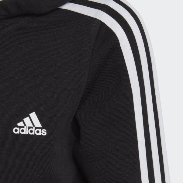 Sweat à Capuche Zippé à 3 Bandes Essentials Adidas Noir