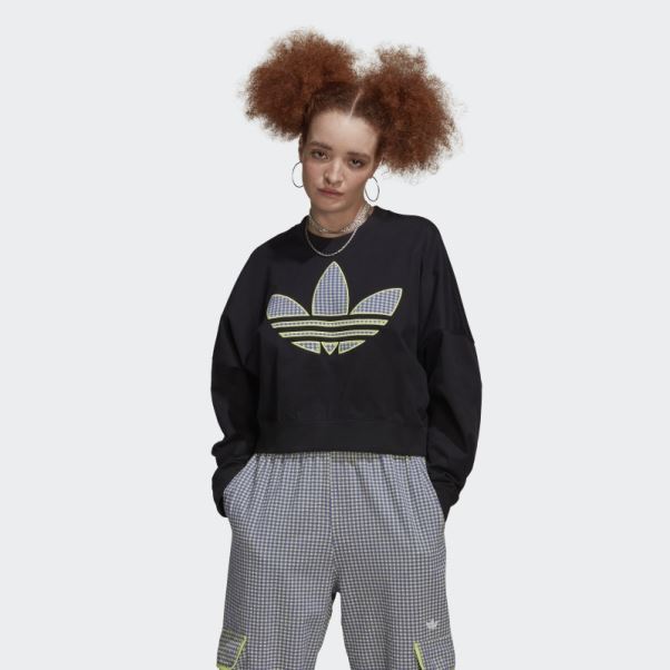 Sweat Ample Adidas Avec Application Trèfle Noir