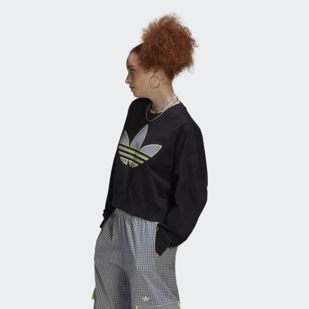 Sweat Ample Adidas Avec Application Trèfle Noir