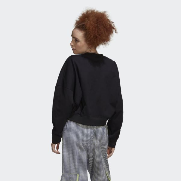 Sweat Ample Adidas Avec Application Trèfle Noir