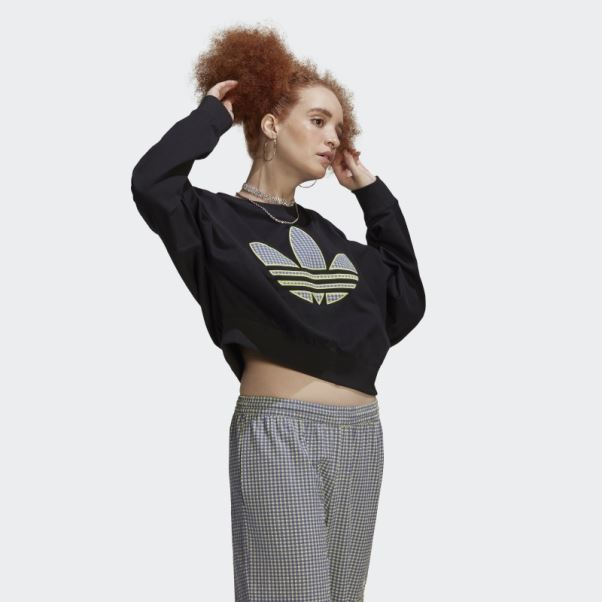 Sweat Ample Adidas Avec Application Trèfle Noir