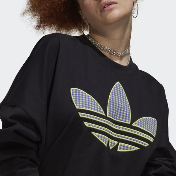 Sweat Ample Adidas Avec Application Trèfle Noir