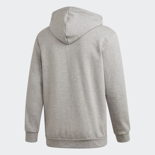 Adidas Sweat à Capuche Gris Moyen 3 Bandes