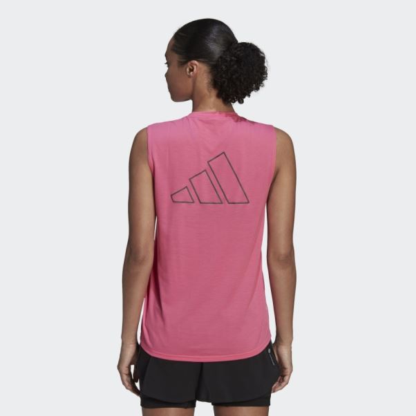 Courir Icônes En Cours D'exécution Muscle Tank Magenta Adidas