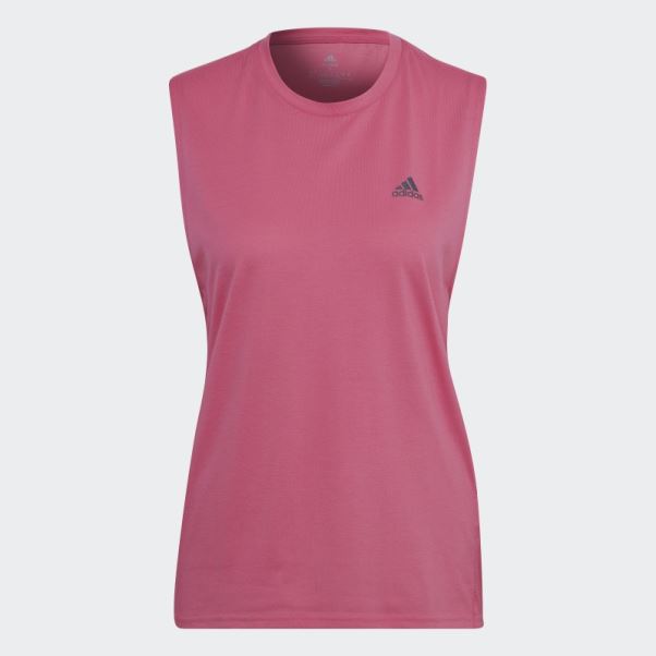 Courir Icônes En Cours D'exécution Muscle Tank Magenta Adidas