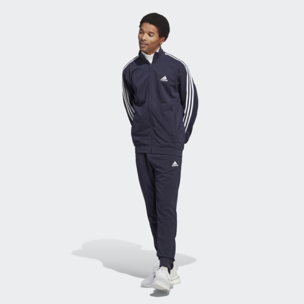 Survêtement Basic 3 Bandes French Terry Encre Adidas