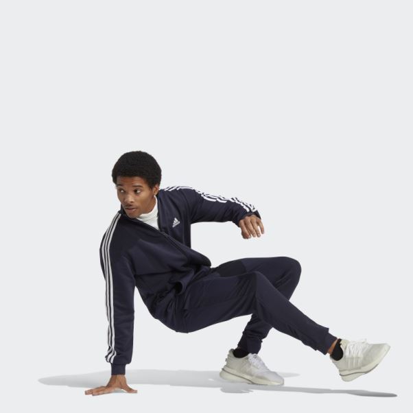 Survêtement Basic 3 Bandes French Terry Encre Adidas