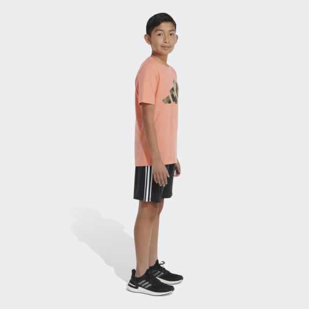 Tee Shirt Camo Logo Corail Adidas