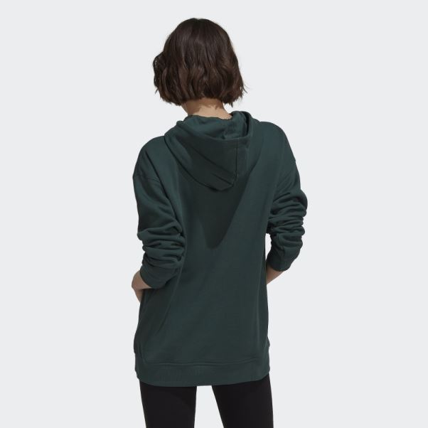 Sweat à Capuche Adidas Adicolor Trèfle Mode Vert Minéral