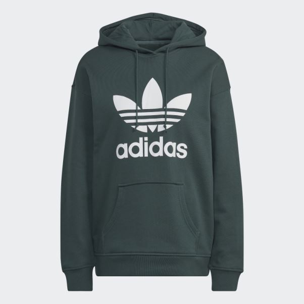 Sweat à Capuche Adidas Adicolor Trèfle Mode Vert Minéral