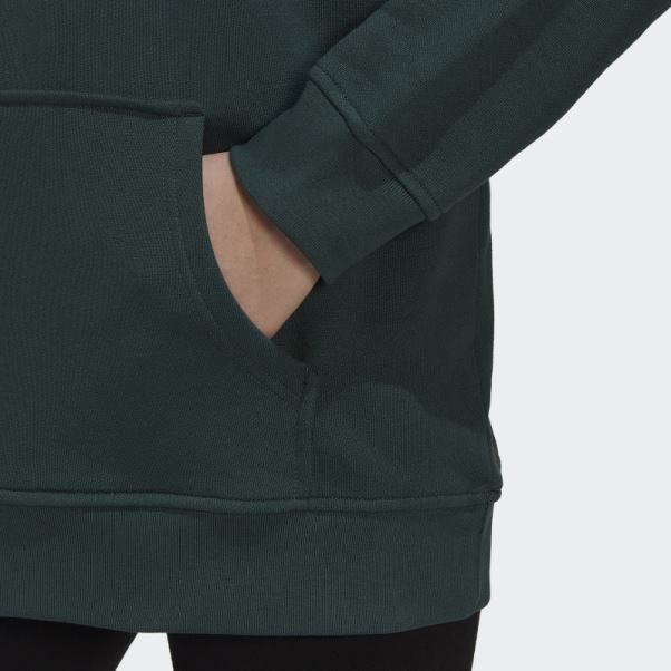 Sweat à Capuche Adidas Adicolor Trèfle Mode Vert Minéral