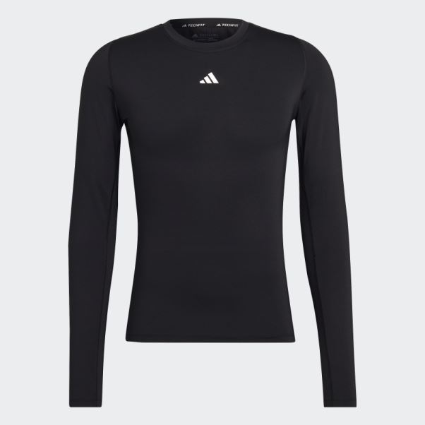Adidas Techfit Training T-shirt Manches Longues Noir