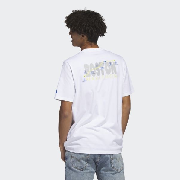 Boston Marathon 2023 Carte Graphique Tee Blanc Adidas
