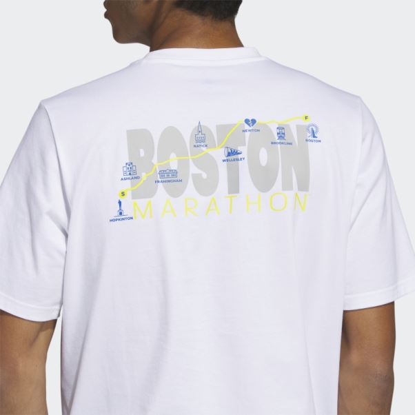 Boston Marathon 2023 Carte Graphique Tee Blanc Adidas