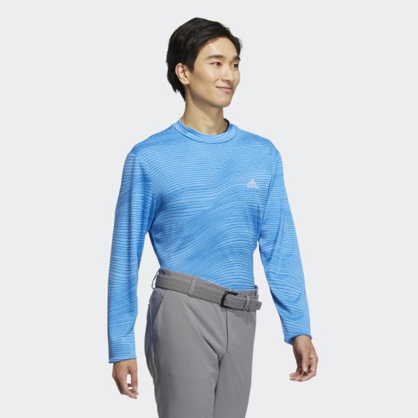 Chemise Adidas Made To Be Remade Col Cheminée Manches Longues Bleu