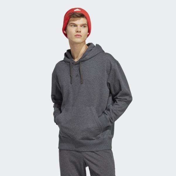 Adidas Sweat à Capuche Gris Foncé Chiné All Szn French Terry